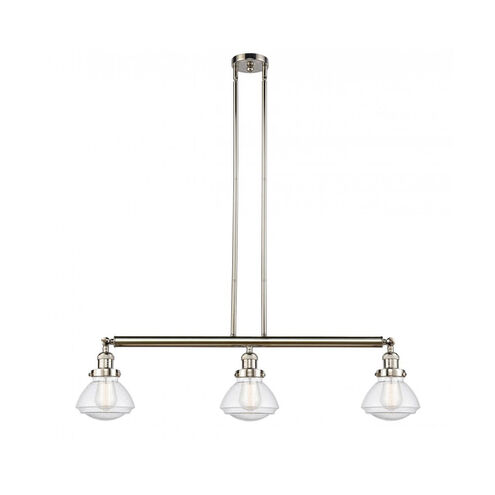 Franklin Restoration Olean LED 39 inch Polished Nickel Island Light Ceiling Light in Seedy Glass, Franklin Restoration