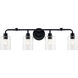 Gunnison 4 Light 33.75 inch Black Bath Vanity Light Wall Light