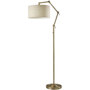 Willard 64 inch 100.00 watt Antique Brass Floor Lamp Portable Light