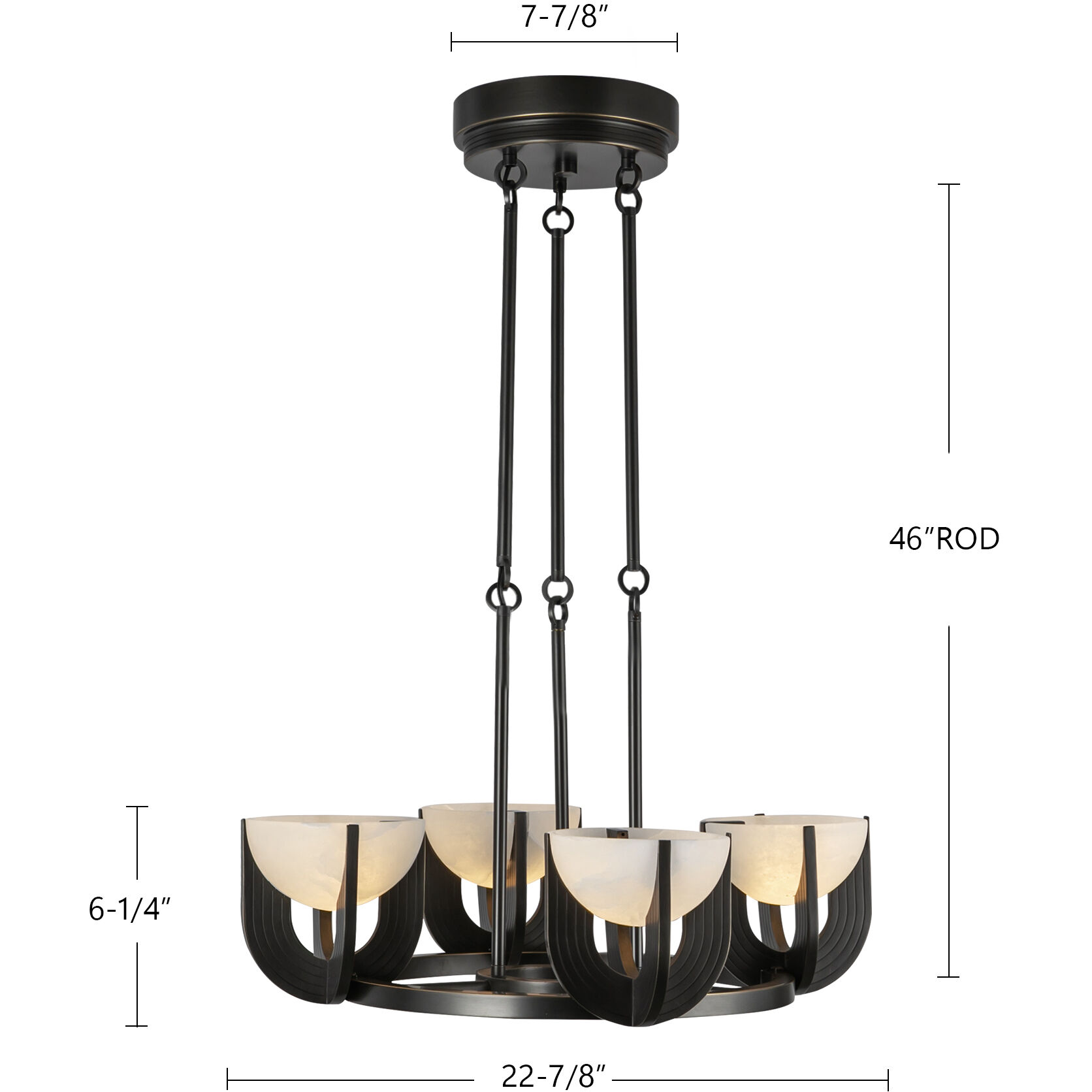 Wynwood 6 Light 32.13 inch Urban Bronze/Glossy Opal Chandelier Ceiling Light