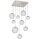 Gaia LED 30 inch Beige Silver Multi-Pendant Ceiling Light in Clear, 2700K LED