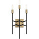 Bodie 3 Light 8 inch Havana Gold and Carbon Sconce Wall Light