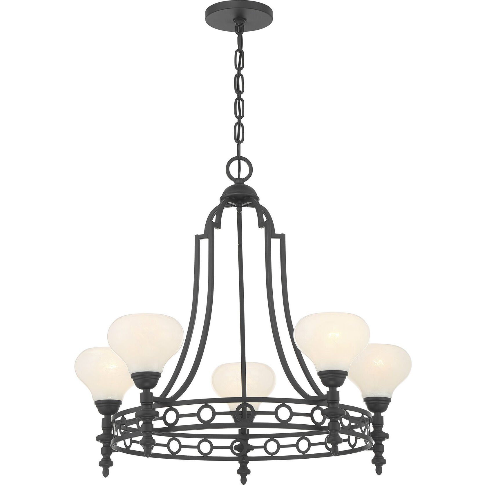 Allston 5 Light 30 inch Matte Black Chandelier Ceiling Light