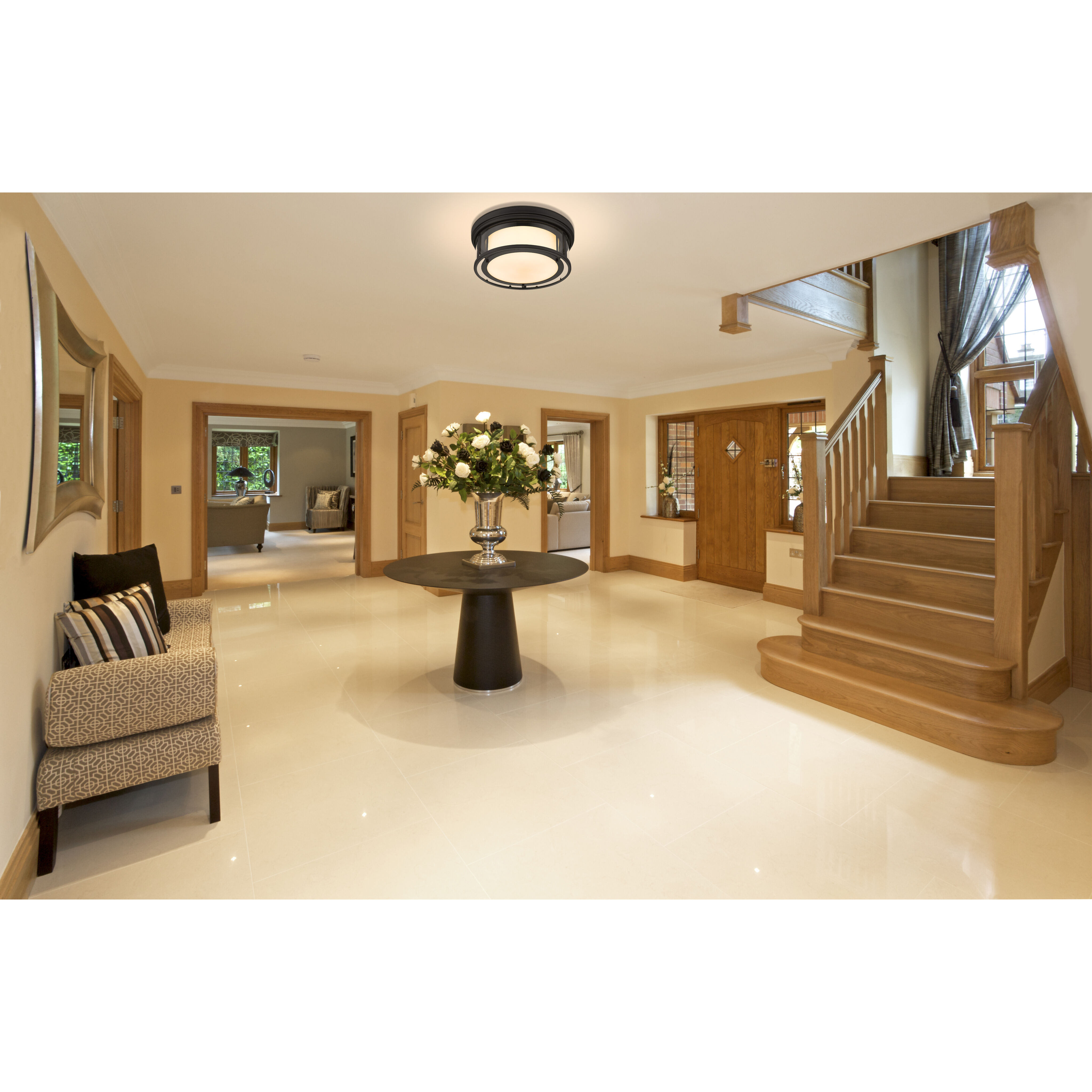 Willow 3 Light 16 inch Matte Black Flush Mount Ceiling Light