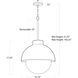 Montreux 1 Light 15.75 inch Oil Rubbed Bronze and Natural Brass Pendant Ceiling Light