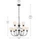 Jolie 9 Light Black Chandelier Ceiling Light in Incandescent