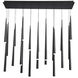 Cascade LED 12 inch Black Multi-Light Pendant Ceiling Light in 23, Linear, 28in.