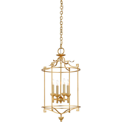 Claire 4 Light 15 inch Gold Leaf Lantern