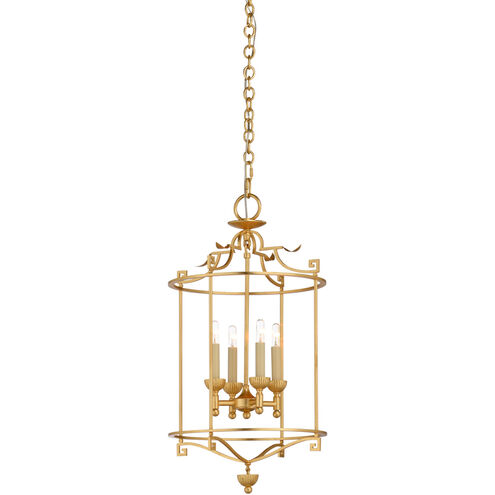 Claire 4 Light 15 inch Gold Leaf Lantern