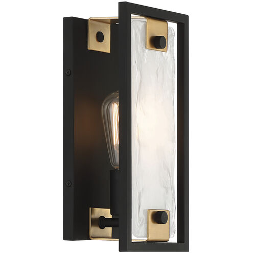 Hayward 1 Light 6 inch Black with Warm Brass Accents Wall Sconce Wall Light