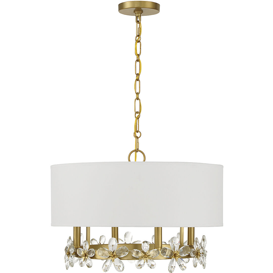 Dahlia 4 Light 21 inch Warm Brass Pendant Ceiling Light