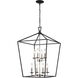 Lacey 8 Light 19 inch Polished Chrome and Black Pendant Ceiling Light