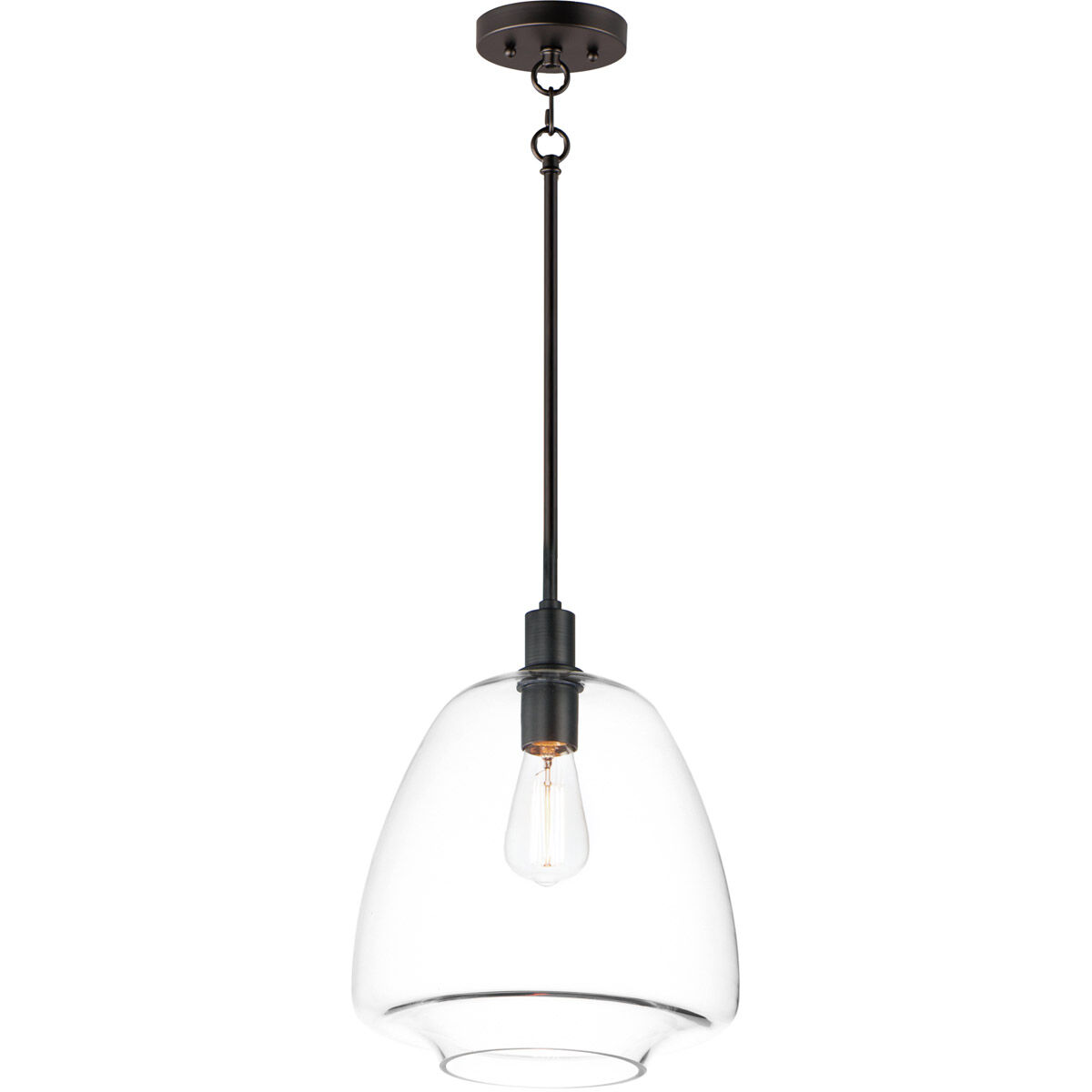 Babylon 1 Light 11.5 inch Black Single Pendant Ceiling Light