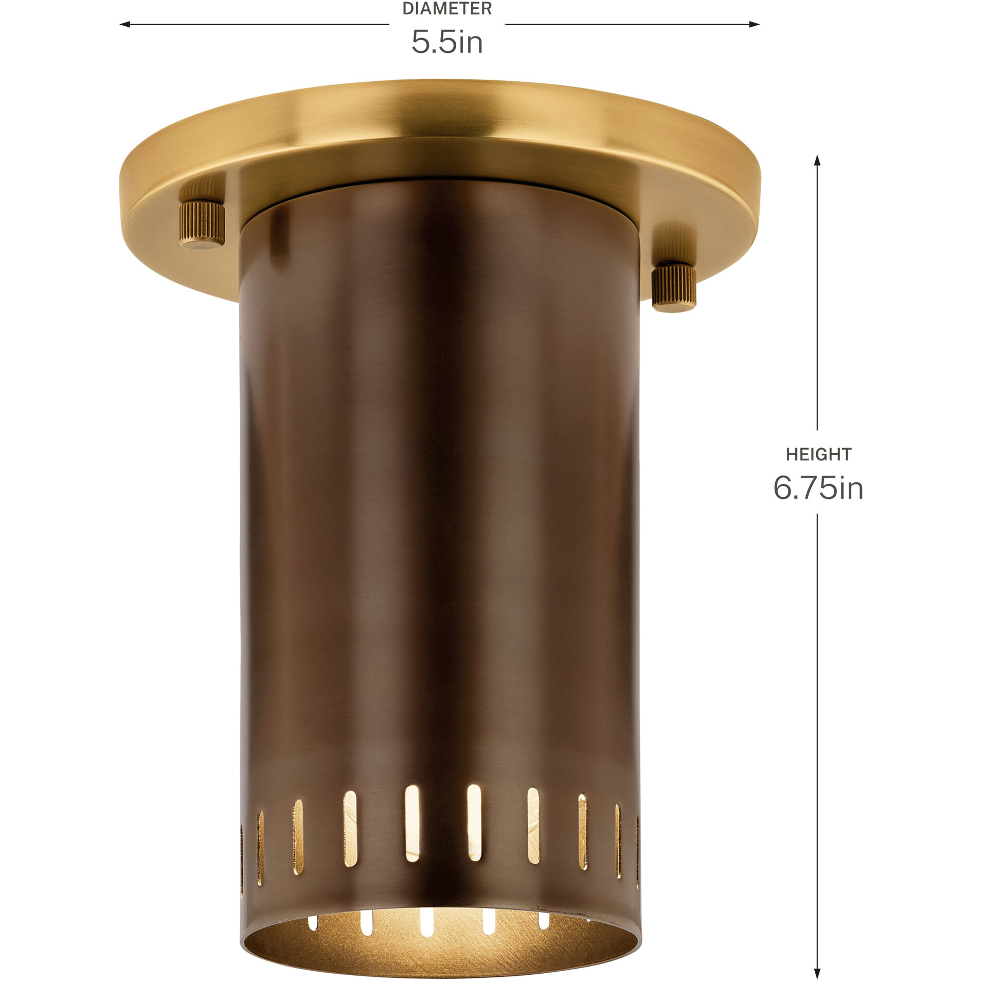 Ruehl 1 Light Lacquered Bronze Flush Mount Ceiling Light