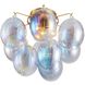Globo LED 15.75 inch Brass Semi-Flush Mount Ceiling Light in Iridescent