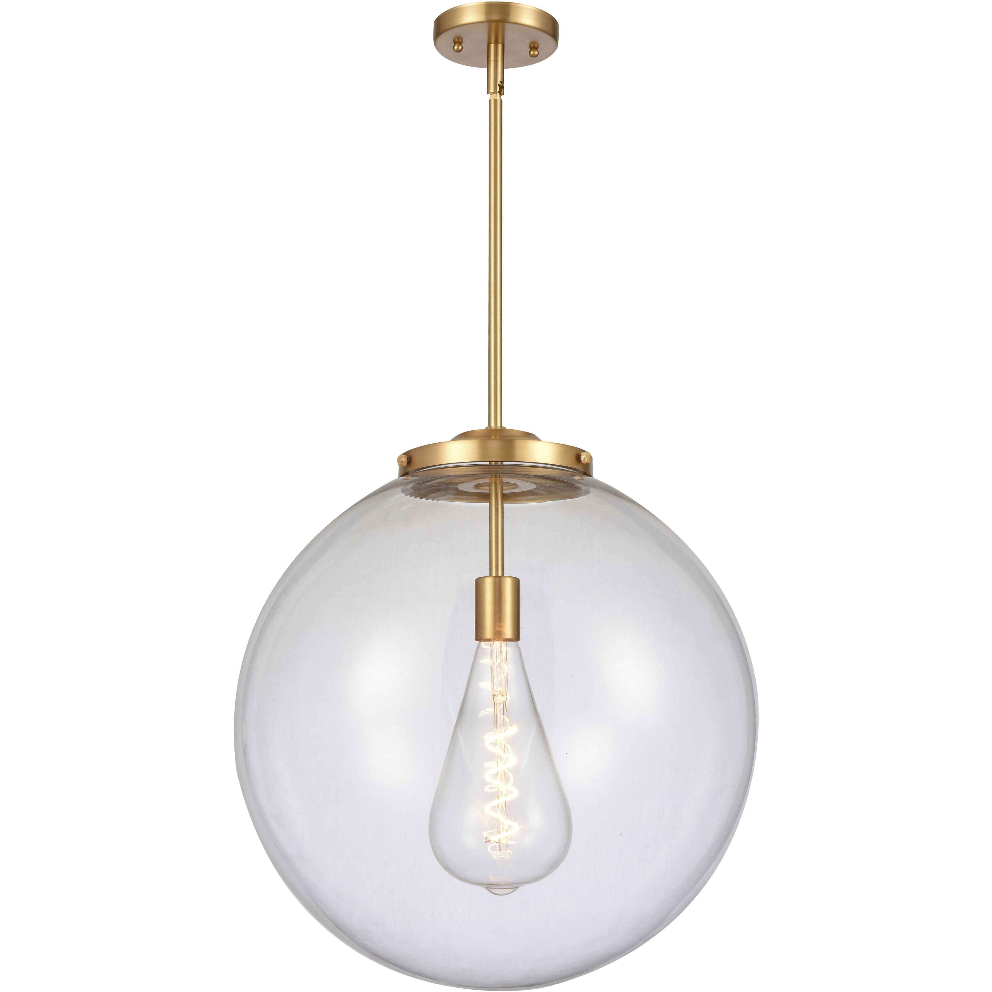 Franklin Restoration Beacon LED 18 inch Satin Gold Pendant Ceiling Light in Clear