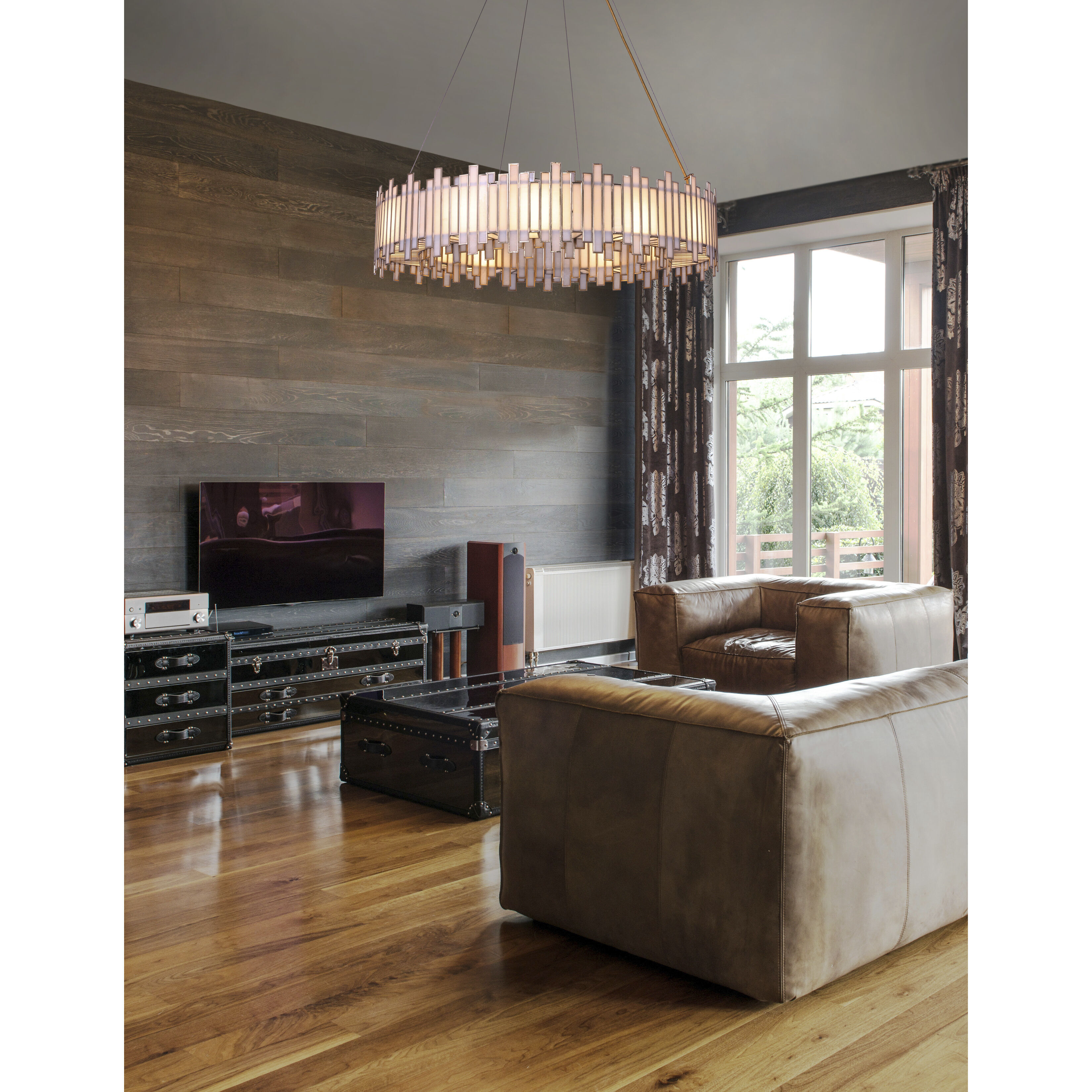 Birla 12 Light 37 inch Brass Chandelier Ceiling Light