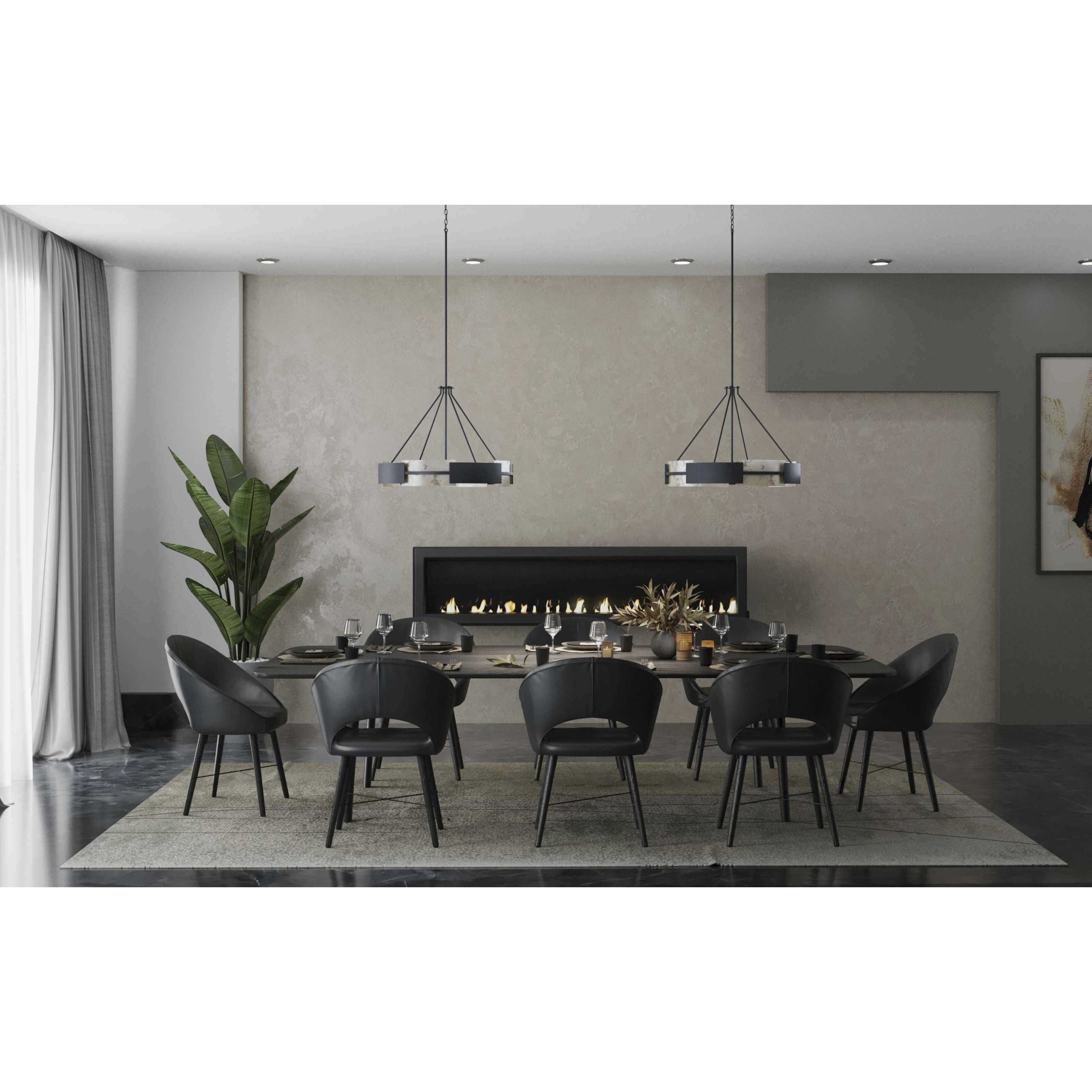 Lowery 6 Light 31.75 inch Matte Black Pendants Ceiling Light, Design Series