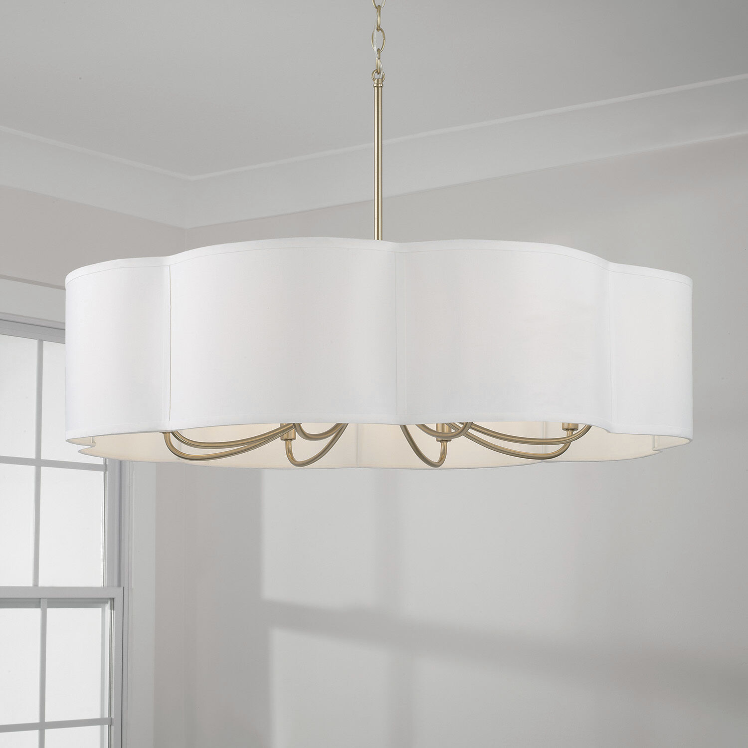 Sabine 8 Light 36 inch Matte Brass Chandelier Ceiling Light