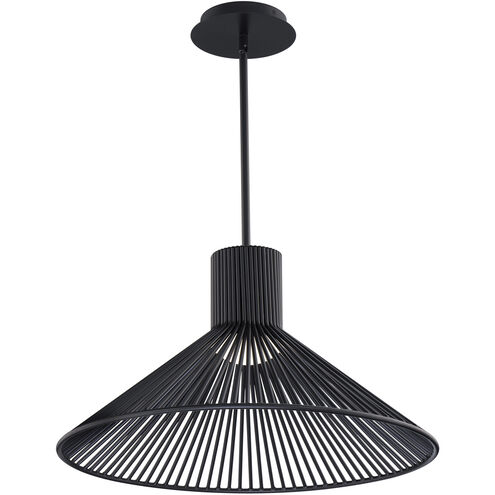 Cappe LED 21 inch Black Pendant Ceiling Light in 4000K, dweLED
