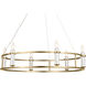 Rosalind 6 Light 33.25 inch Brushed Natural Brass Chandelier Ceiling Light