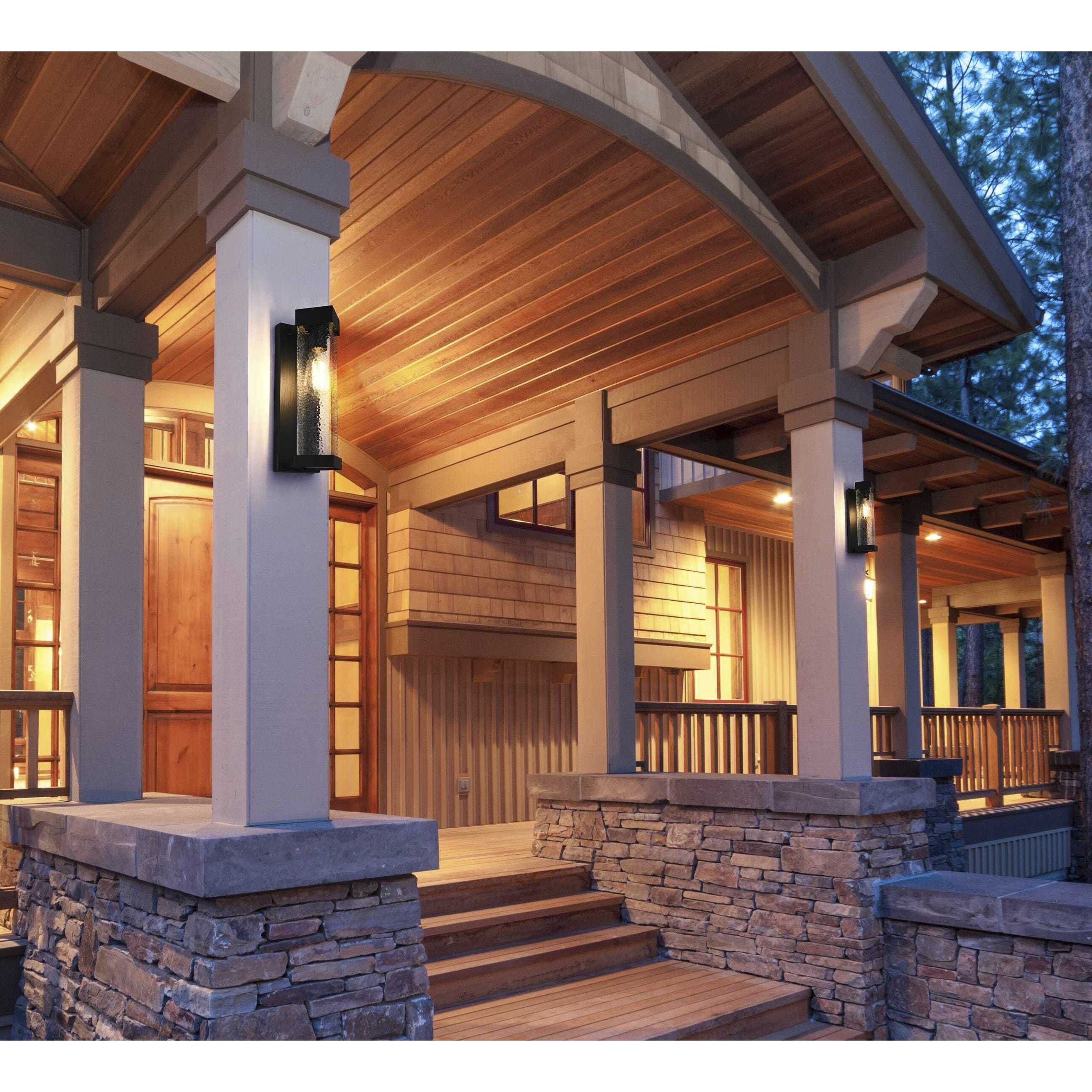 Swain 1 Light 14 inch Black Outdoor Wall Sconce