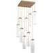 Ledgestone LED 26.1 inch Novel Brass Chandelier Ceiling Light, Square Multi-Port
