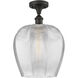 Edison Norfolk 1 Light 12 inch Oil Rubbed Bronze Semi-Flush Mount Ceiling Light in Clear Glass