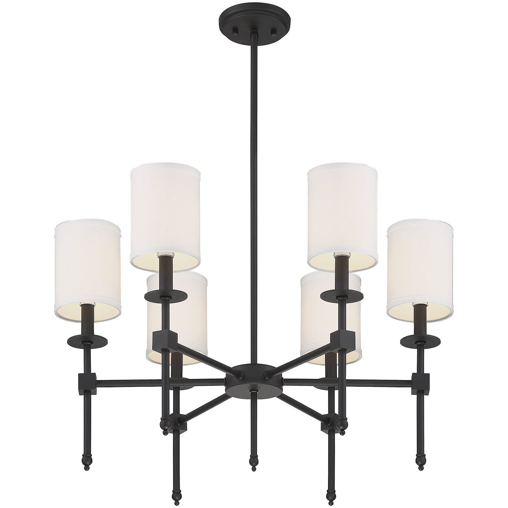 Chatham 6 Light 28 inch Matte Black Chandelier Ceiling Light, Essentials