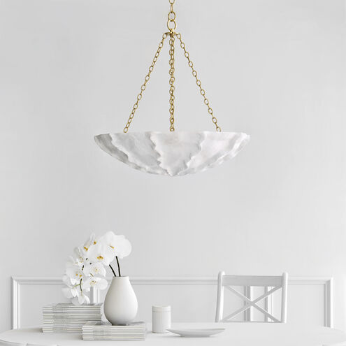 AERIN Benit 4 Light 32 inch Plaster White Sculpted Chandelier Ceiling Light, Medium
