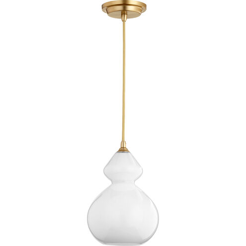 Fort Worth 1 Light 7.75 inch Aged Brass Pendant Ceiling Light