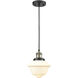 Franklin Restoration Oxford LED 7.5 inch Black Antique Brass Mini Pendant Ceiling Light in Matte White, Franklin Restoration