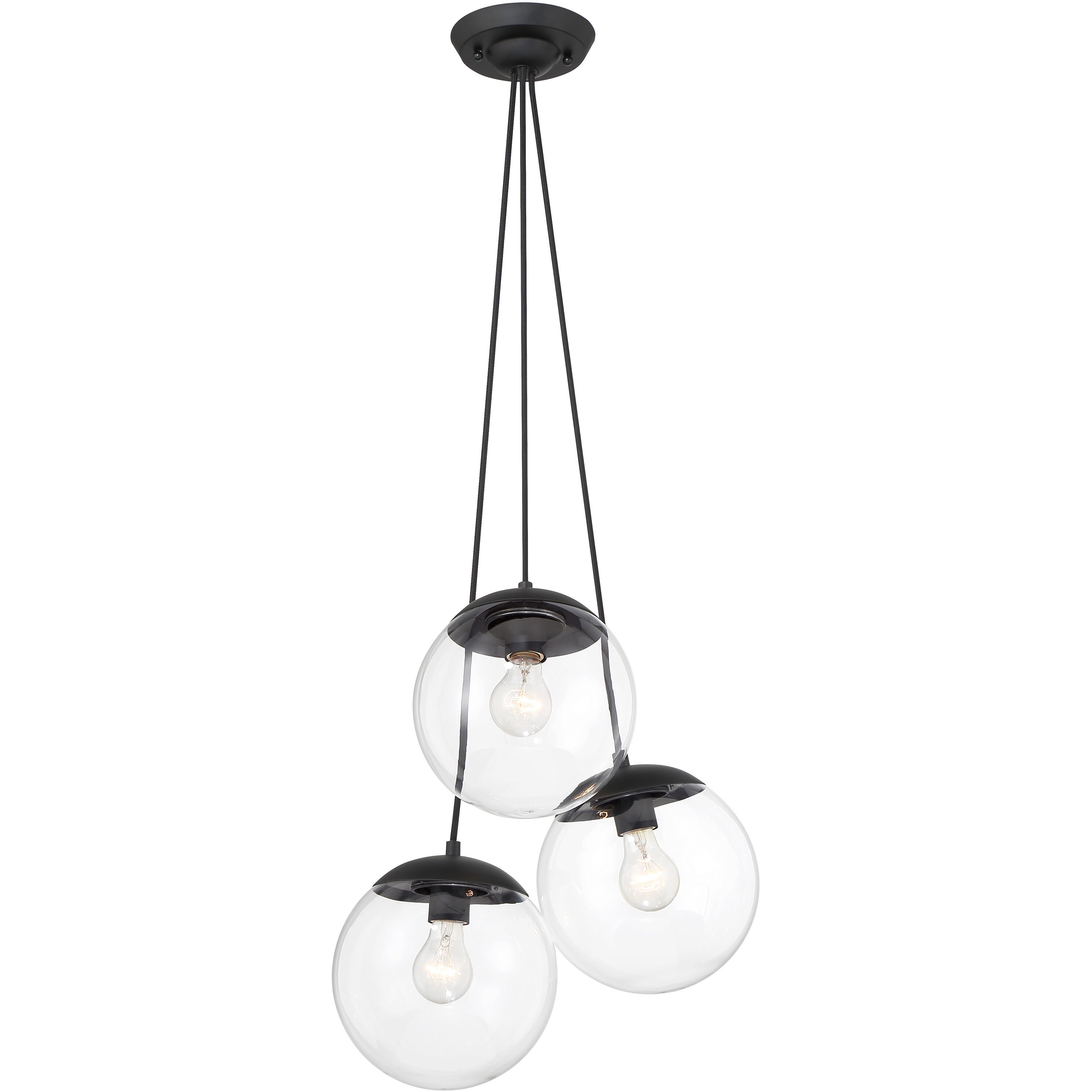 Auresa 3 Light 12 inch Coal Cluster Pendant Ceiling Light