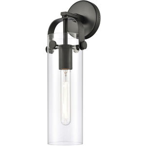 Pilaster 1 Light 4.88 inch Matte Black Sconce Wall Light in Clear Glass