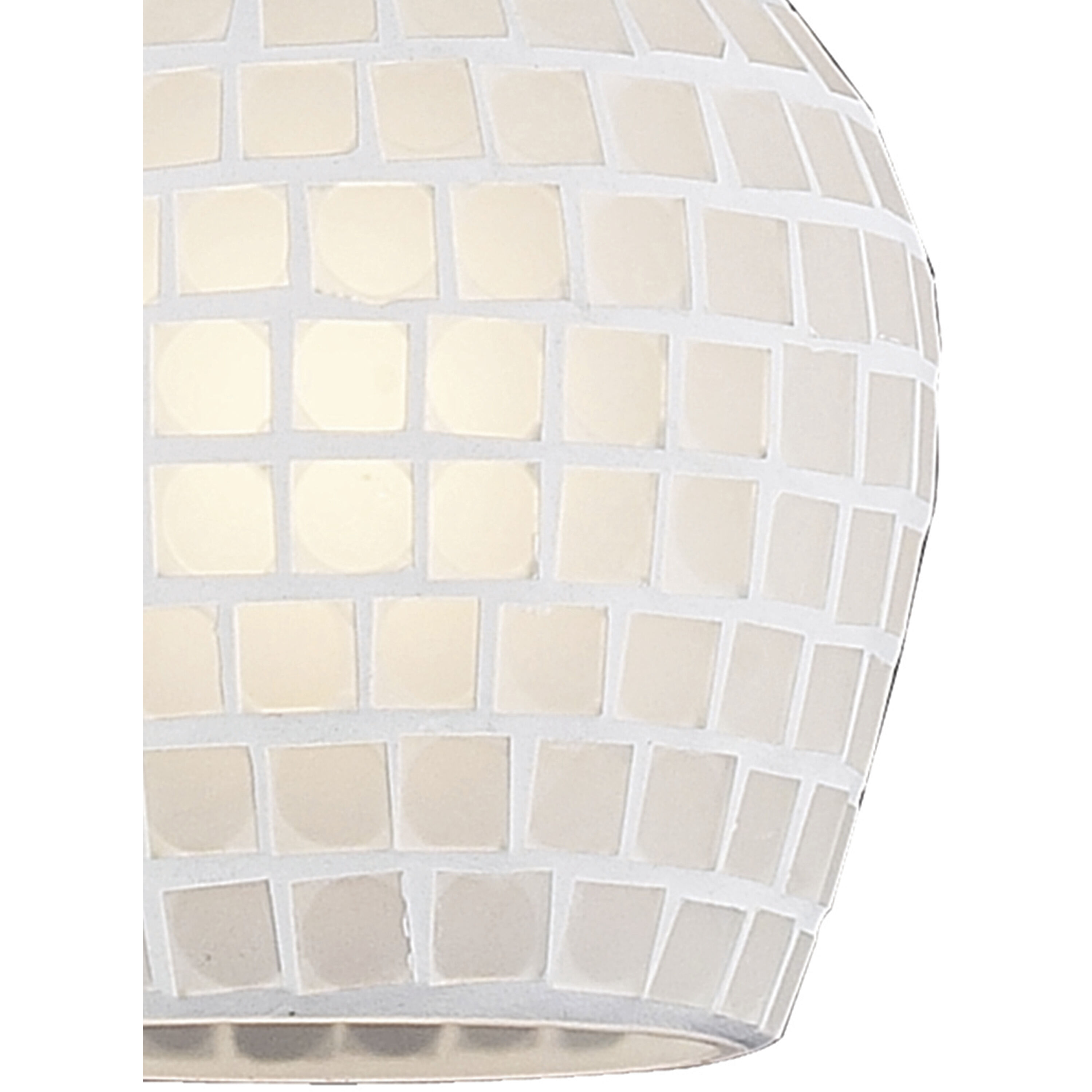 Fusion 1 Light 5 inch Satin Nickel Mini Pendant Ceiling Light in White Mosaic Glass