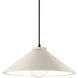 Radiance Collection 1 Light 11.75 inch Matte White with Matte Black Pendant Ceiling Light