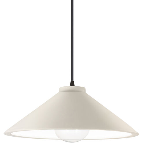 Radiance Collection 1 Light 11.75 inch Matte White with Matte Black Pendant Ceiling Light