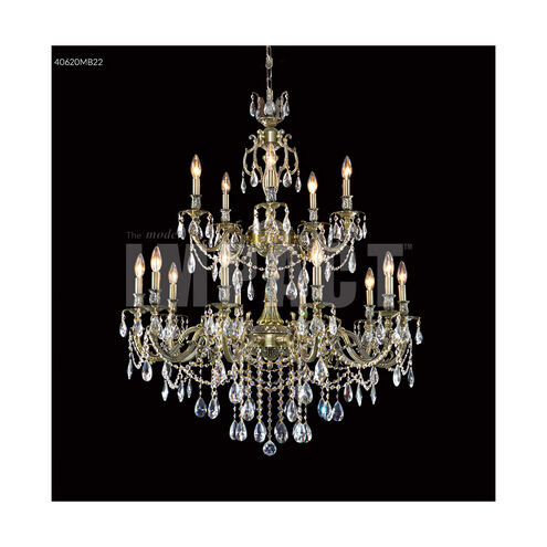 Brindisi 15 Light 36 inch Monaco Bronze Crystal Chandelier Ceiling Light