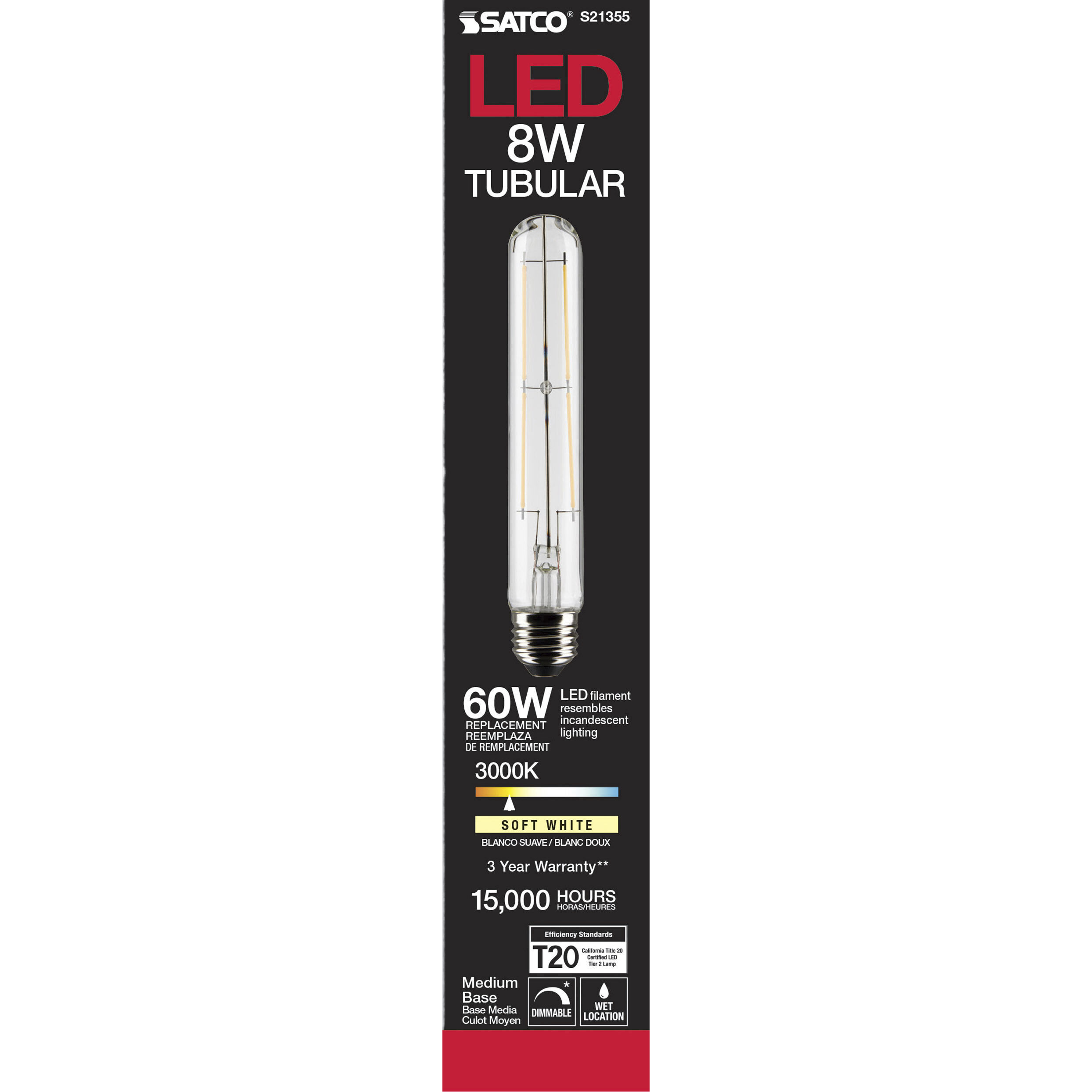 Lumos LED Medium Medium 8.00 watt 3000K LED Filament