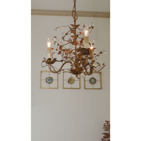 Elegante 3 Light 19 inch Etruscan Gold Mini Chandelier Ceiling Light