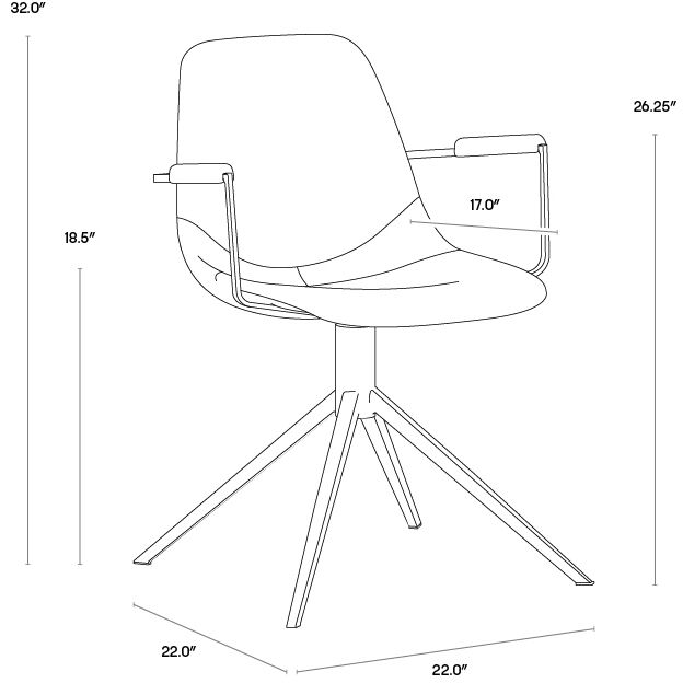 Cassius Dillon Cream Swivel Dining Armchair, Swivel