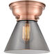Aditi Large Cone LED 8 inch Antique Copper Flush Mount Ceiling Light in Plated Smoke Glass, Aditi