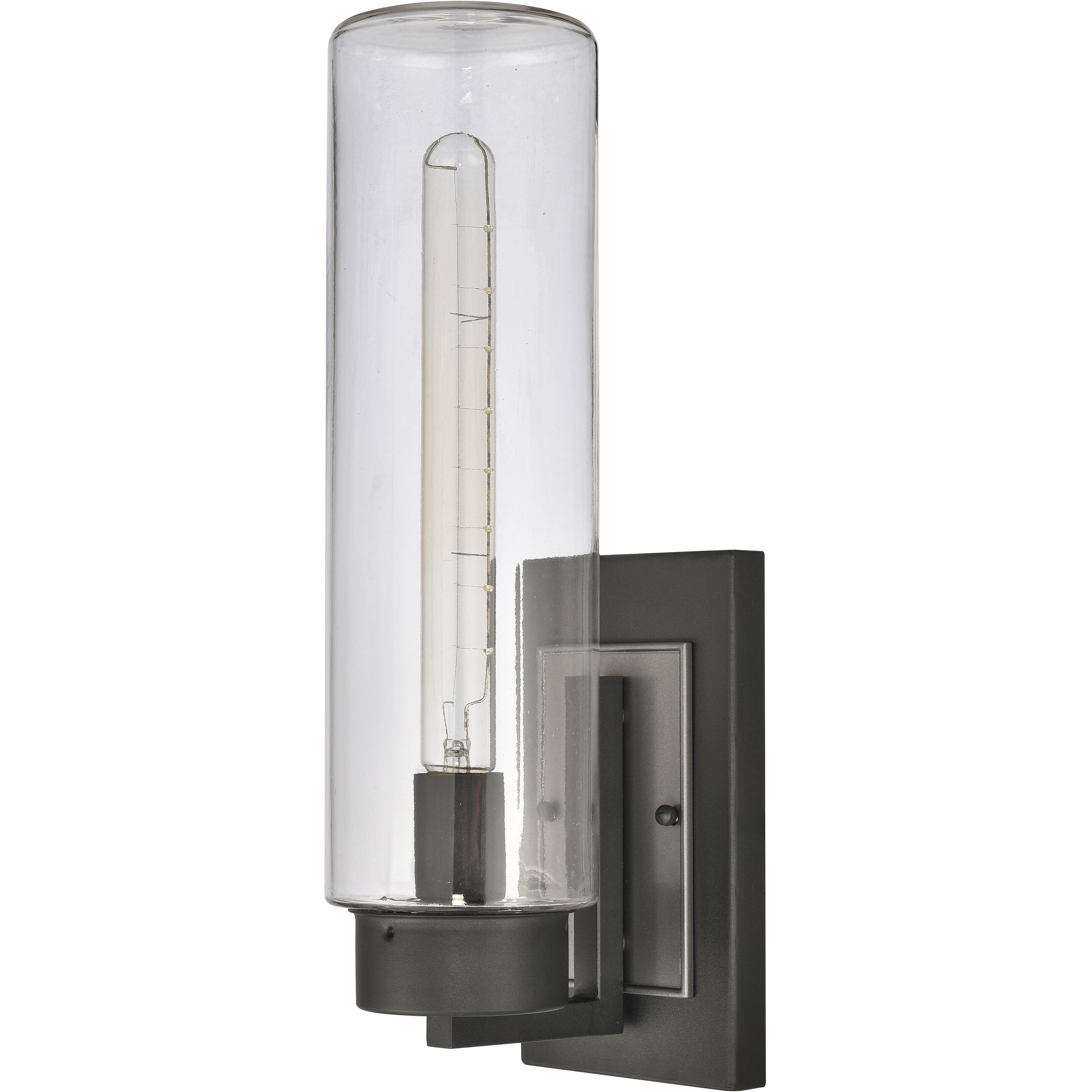 Garity 1 Light 18 inch Textured Black with Hematite Outdoor Wall Sconce