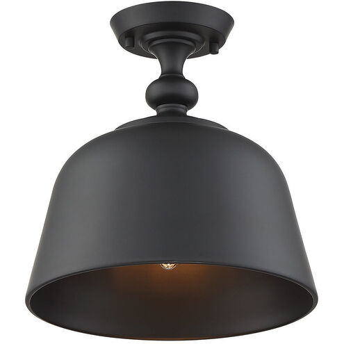 Berg 1 Light 12 inch Matte Black Semi-Flush Ceiling Light, Essentials