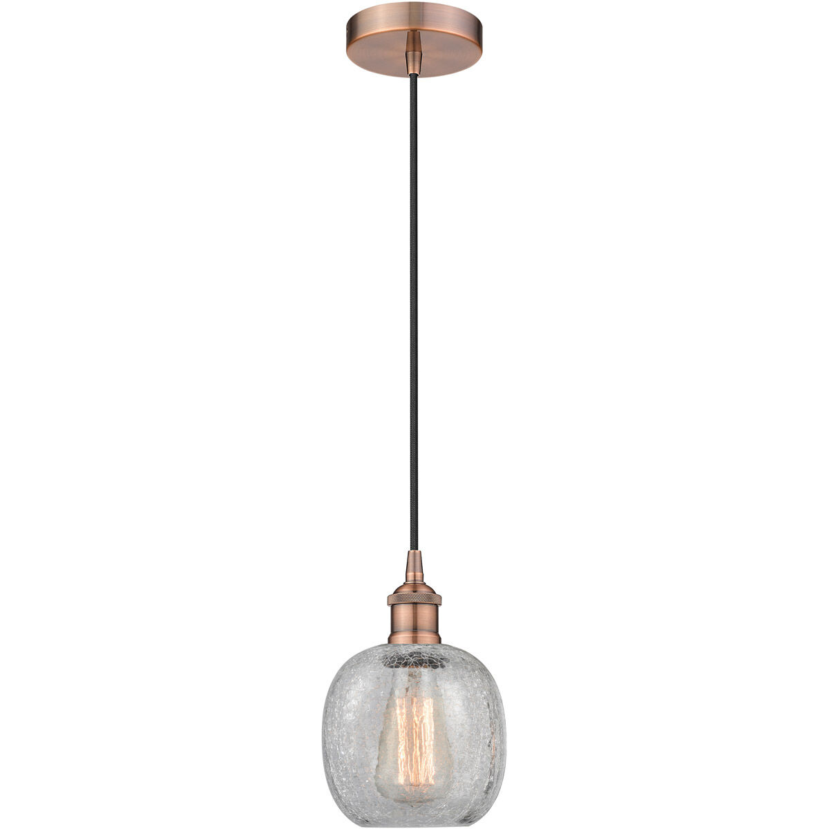 Edison Belfast 1 Light 6 inch Antique Copper Mini Pendant Ceiling Light
