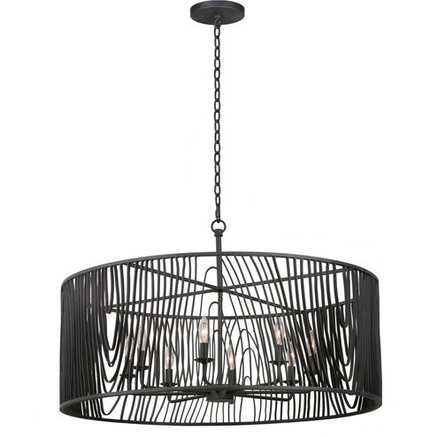 Morre 8 Light 36 inch Black Iron Pendant Ceiling Light