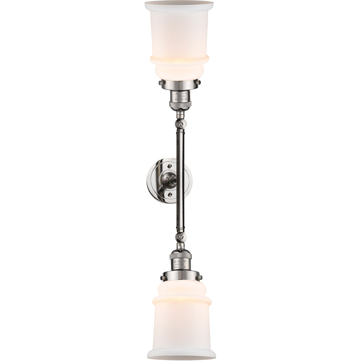 Franklin Restoration Canton 2 Light 17 inch Polished Nickel Bath Vanity Light Wall Light in Matte White Glass, Franklin Restoration