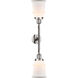 Franklin Restoration Canton 2 Light 17 inch Polished Nickel Bath Vanity Light Wall Light in Matte White Glass, Franklin Restoration