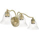 Moreland 3 Light 24 inch Antique Brass Vanity Sconce Wall Light