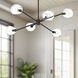 Alora Mood Willow 6 Light 37 inch Matte Black Chandelier Ceiling Light in Clear Glass
